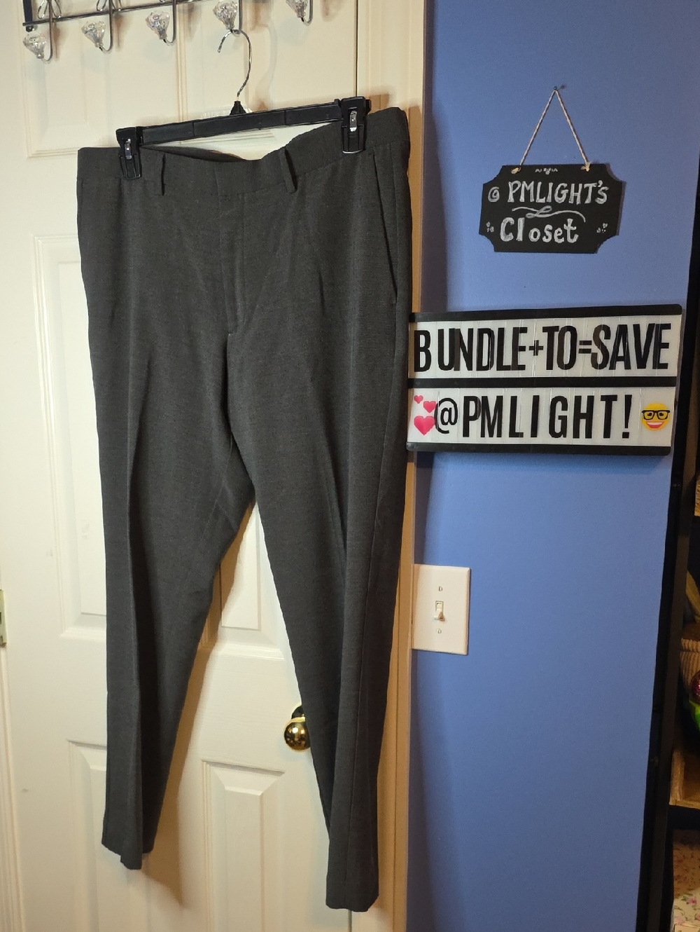 Perry Ellis Portfolio Gray Dress Pants 36x30 Slim Fit